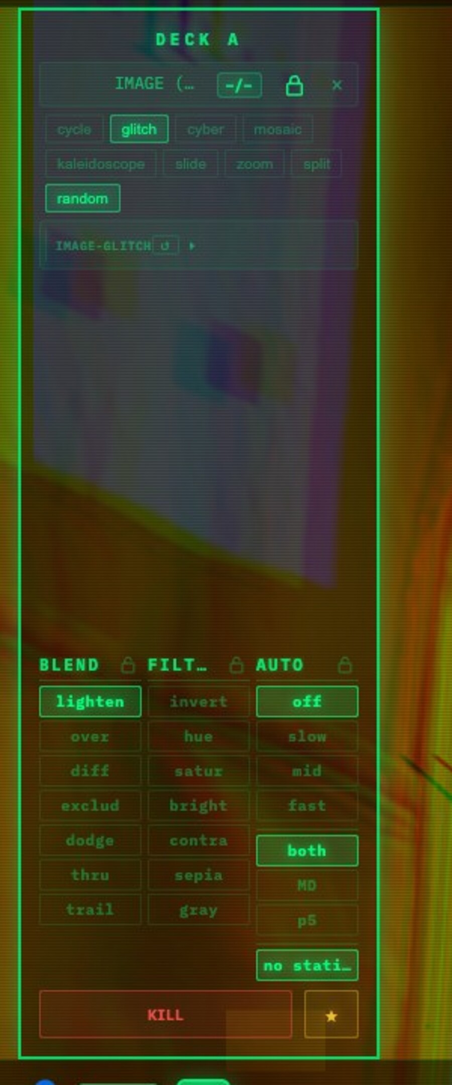 Close-up of the IMAGE random chip enabled