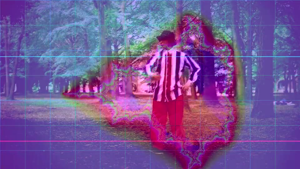 Processed video loop sample with filters, RGB offset, and scan lines