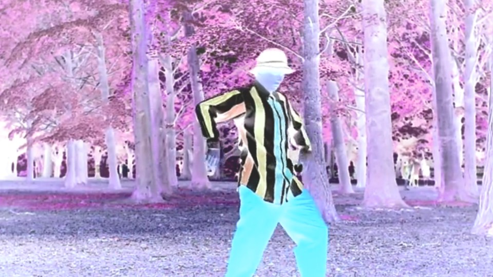 Dance video with the invert filter applied
