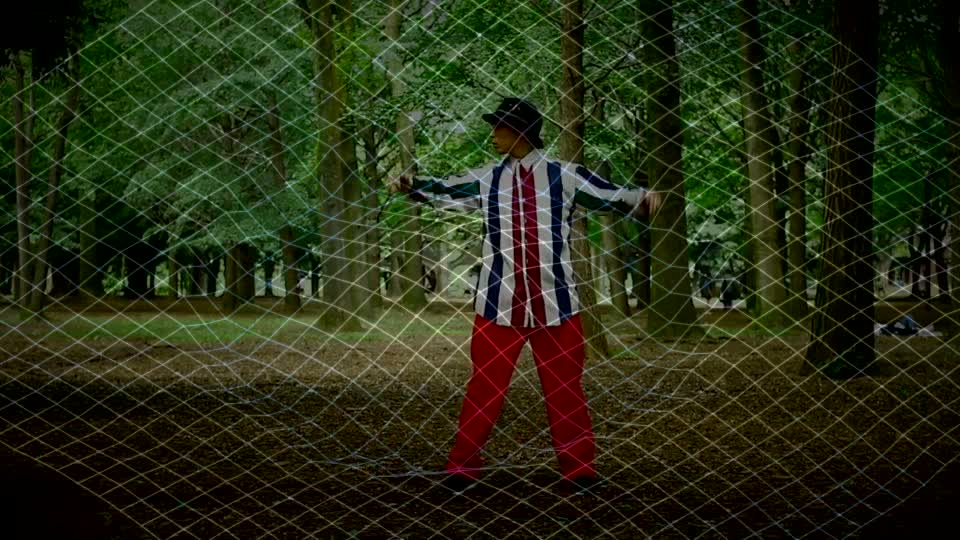 Dance video layered with a p5 preset